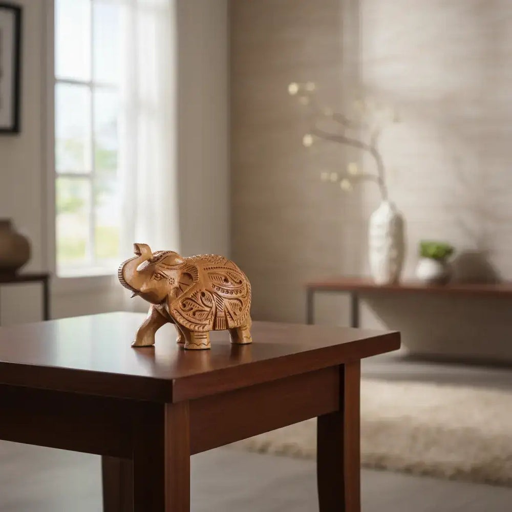 Hand-Carved Wooden Elephants – Artisan Decorative Sculptures maruthi handicrafts