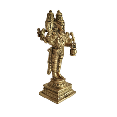 Standing Brass Lord Brahma Idol (Four-Faced Creator God)