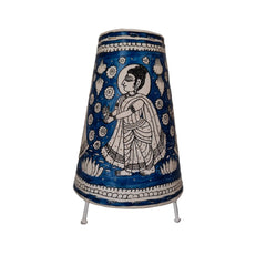 Traditional Indian Leather Puppetry Lamp - Buddha with Lotus | Bed Lamp Leather Paintings