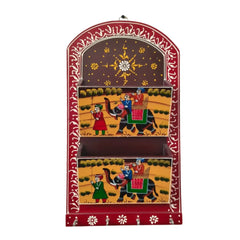 Hand-Painted Book Holder & Key Chain Wall Hanger | Dual Purpose Decor maruthi handicrafts