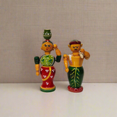 The Etikoppaka Village Couple - A Portrait of Rural Life in Lacquerware