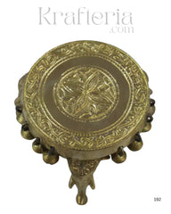 Brass Elephant Pooja Stools With Hanging Bells Brass Ware