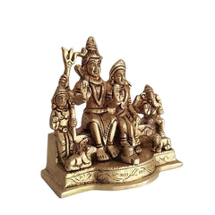 Brass Shiva Parivar Idol – Lord Shiva Family for Pooja & Home Temple Decor Brass Ware