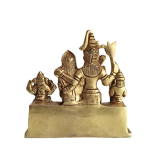 Brass Shiva Parivar Idol – Lord Shiva Family for Pooja & Home Temple Decor Brass Ware