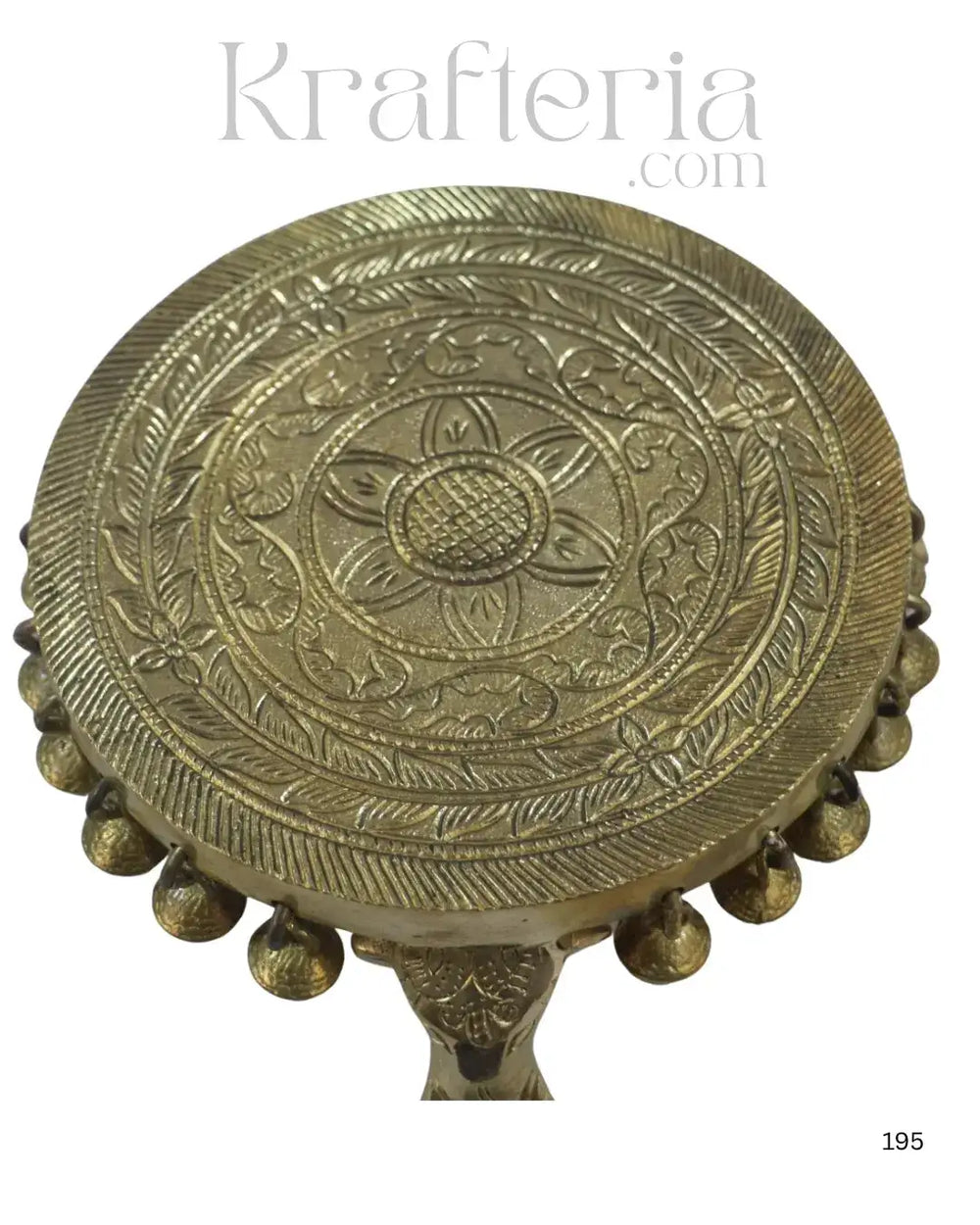 Brass Elephant Pooja Stools With Hanging Bells Brass Ware