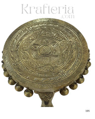 Brass Elephant Pooja Stools With Hanging Bells Brass Ware
