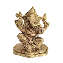 Brass Lakshmi Ganpati Murti Pair – Wealth & Wisdom Idol for Home Temple Brass Ware