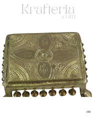 Decorative Brass Devotional Stools with Bell Design