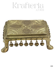 Decorative Brass Devotional Stools with Bell Design