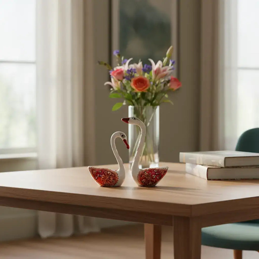 Hand-Painted Metal Duck Pair | Decorative Home Showpiece maruthi handicrafts