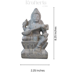 Soft Stone Saraswati Statue – Handcrafted Goddess Idol