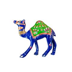Colorful Metal Camel Statue | Handmade Ethnic Home Decor