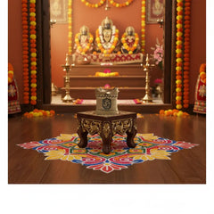 Brass Multi-Wick Oil Lamp with (Panch Aarti Diya) Om Symbols Brass Ware