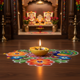 Hand-Painted Blue Pottery Diya | Traditional Oil Lamp