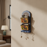 Hand-Painted Book Holder & Key Chain Wall Hanger | Dual Purpose Decor