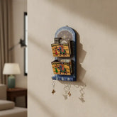 Hand-Painted Book Holder & Key Chain Wall Hanger | Dual Purpose Decor maruthi handicrafts