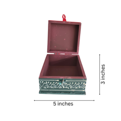 Colorful Hand-Painted Royal Elephant Wooden Jewellery Box Wood Decorative