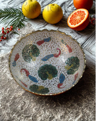 Peacock Glory - Centerpiece Brass Fruit Bowl