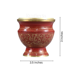 Pooja Perfection-Handcrafted Red Brass Dhoop Stand