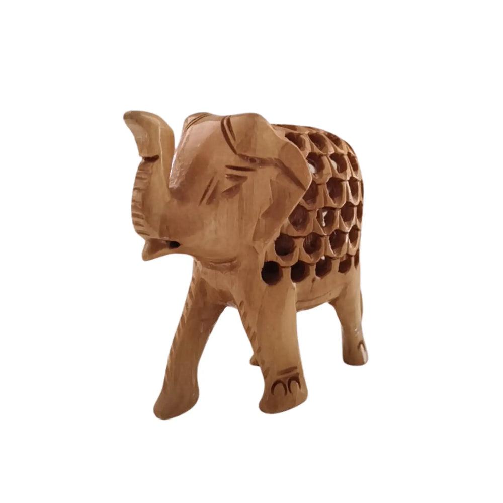 Wooden Elephant with Jali Work | Handmade Indian Craft Sculpture maruthi handicrafts