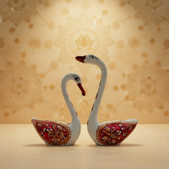 Hand-Painted Metal Duck Pair | Decorative Home Showpiece