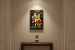 Handcrafted Nirmal art of folk dancers