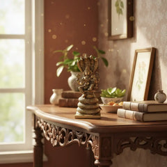 Seated Vishnu and Lakshmi on Brass Sheshnag statue Brass Ware