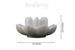 Marble Lotus Flower Candle Stand – Artistic and Serene Accent