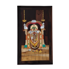 Sacred Rosewood Inlay – Tirupati Balaji Idol with Temple Arch