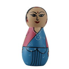 Wooden peg people women figurines