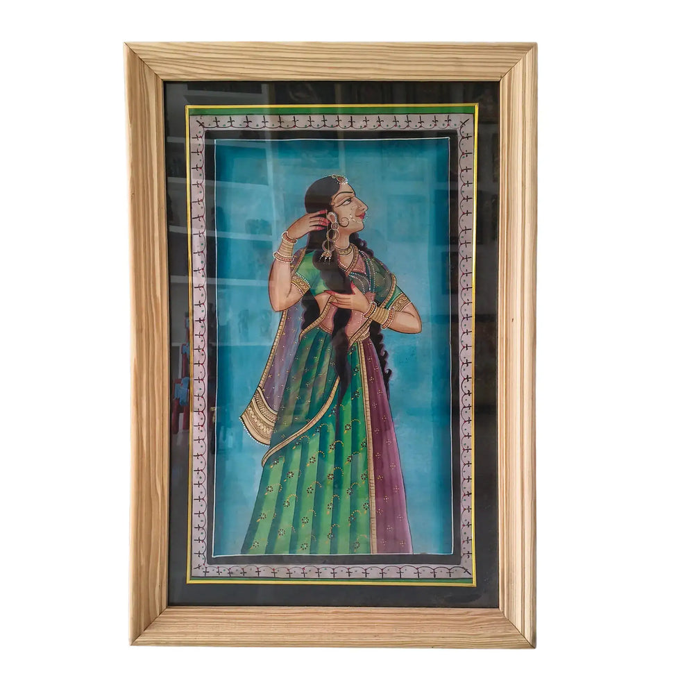 The Royal Beauty - A Hand-Painted Rajasthani Lady Paintings