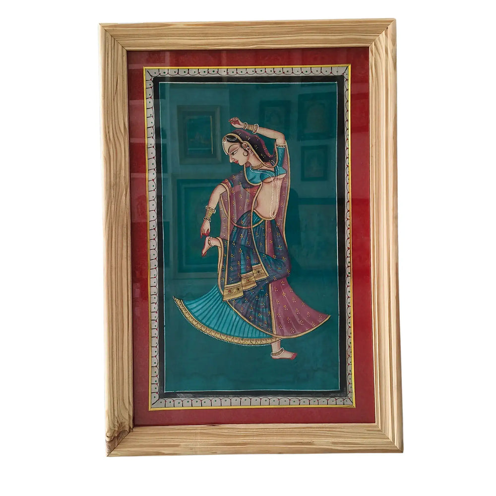 Graceful Radha - A Miniature Painting Paintings