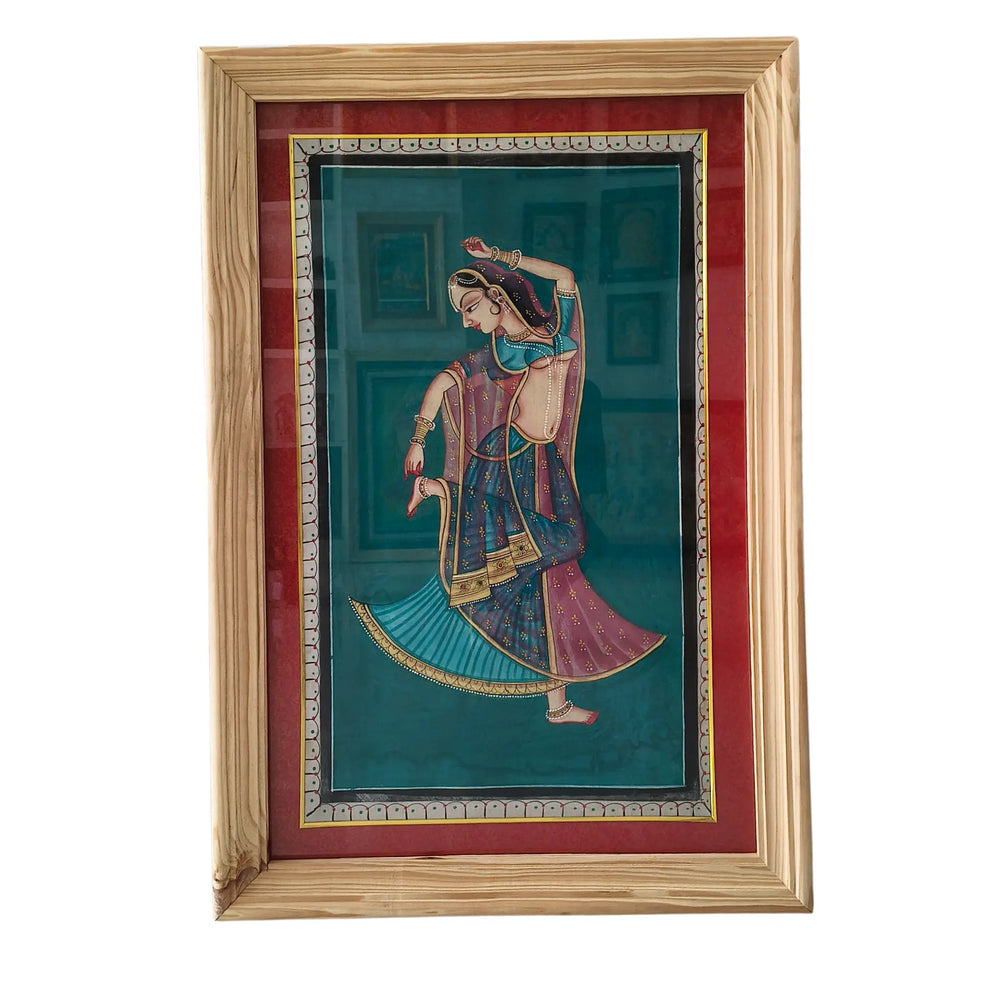 Graceful Radha - A Miniature Painting Paintings