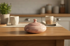 Marble Decorative Storage Jar with Lid – Luxury Stone Pot for Home Décor Marble