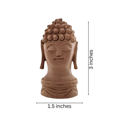 Buddha Wooden Head Statue | Hand-Carved Spiritual Decor