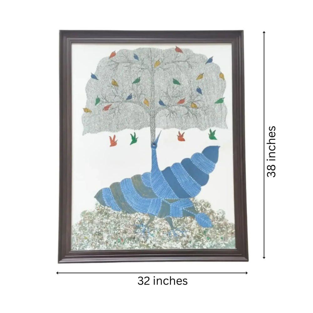 The Tree Of Life Gond Harmony Painting Gond Painting