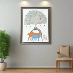 Gond Tree Of Life - A Symphony Of Nature Gond Painting