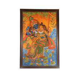 Radha Krishna on Swing –Kerala Mural Art