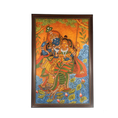 Radha Krishna on Swing –Kerala Mural Art Paintings