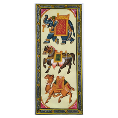 Traditional Animal Art With Ornate Borders Miniature Painting