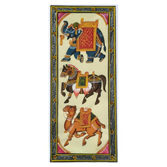 Traditional Animal Art With Ornate Borders Miniature Painting Paintings