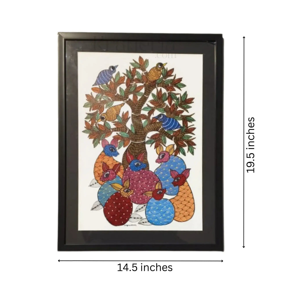 The Vibrant Harmony of the Gond Forest Gond Painting