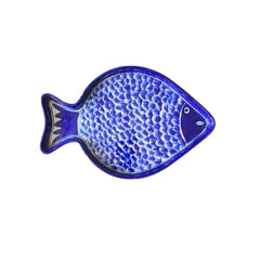 Deep Blue Pottery Fish Wall Decor | Hand-Painted Quartz Art Pottery