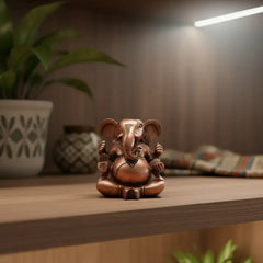 Decorative Wooden Ganesh in Seated Position | Handmade Religious Figurine maruthi handicrafts