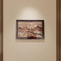 Couple Peacock Wood Inlay – Traditional Mysore Rosewood Artwork Arun