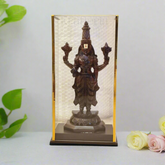Divine Lord Venkateswara Idol Encased in Glass - Rosewood