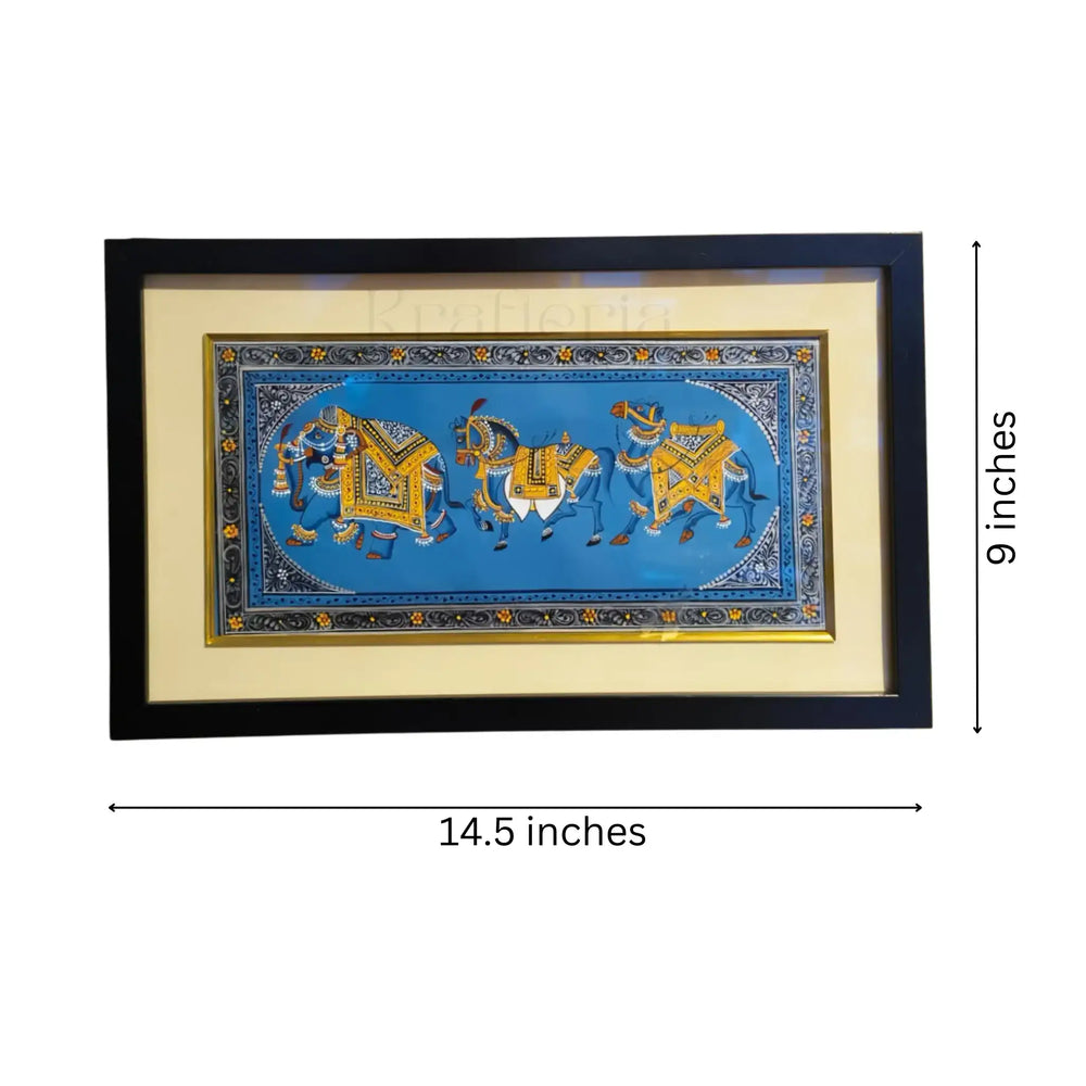 Rajasthani Miniature Mughal Durbar Animals Painting of Royal Frame Paintings