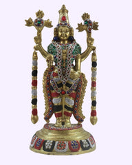 Divine Grace-Exquisite Brass Stone Balaji Idol