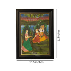 Pahari Miniature - A Moment of Bliss Miniature Painting Paintings