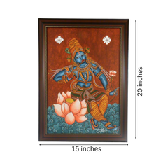 Padma Krishna – The Lotus-Seated Divine in Mural Form Paintings